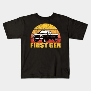 First Gen cummins Dodge ram truck Squarebody First generation Truck Classic American 1st gen Pickup Kids T-Shirt